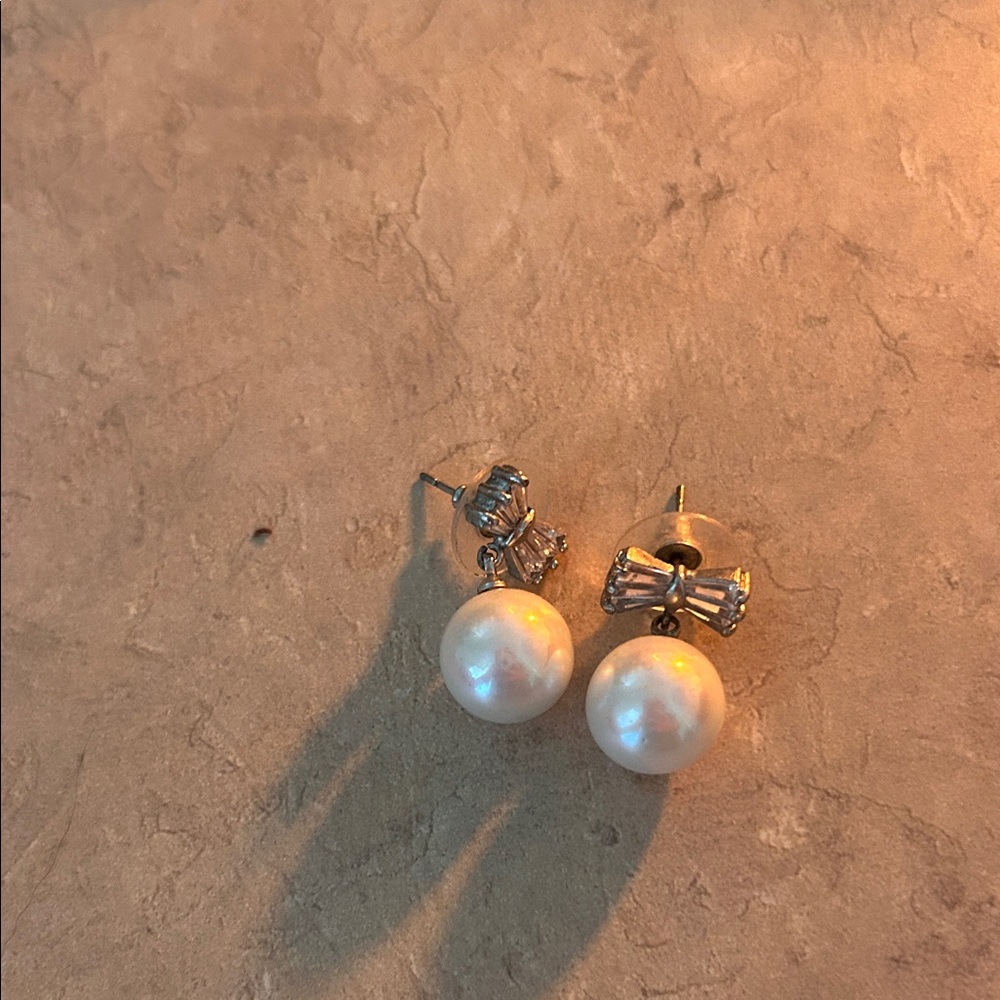 Elegant Pearl and Silver Stud Earrings